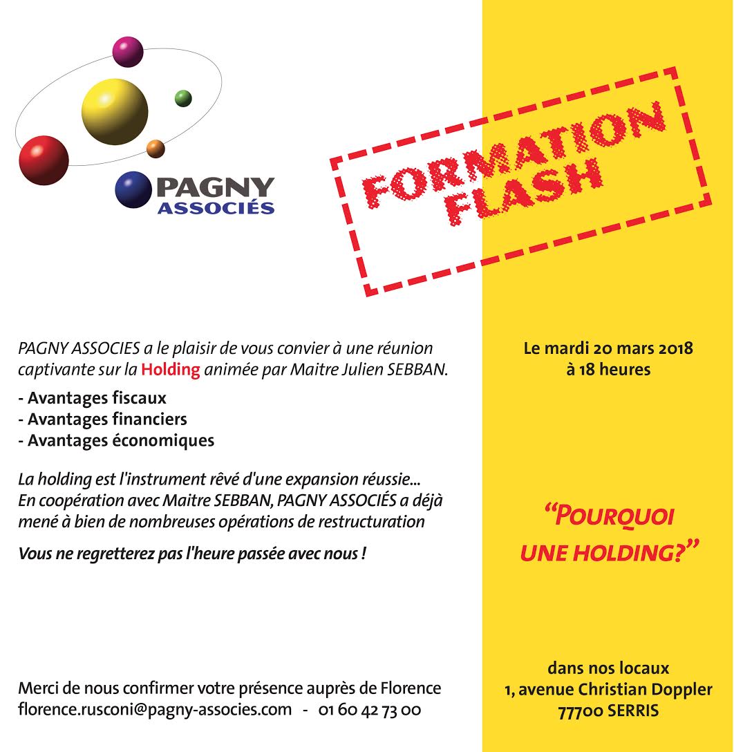 Formation Flash “Pourquoi une Holding ?” mardi 20 mars 18h